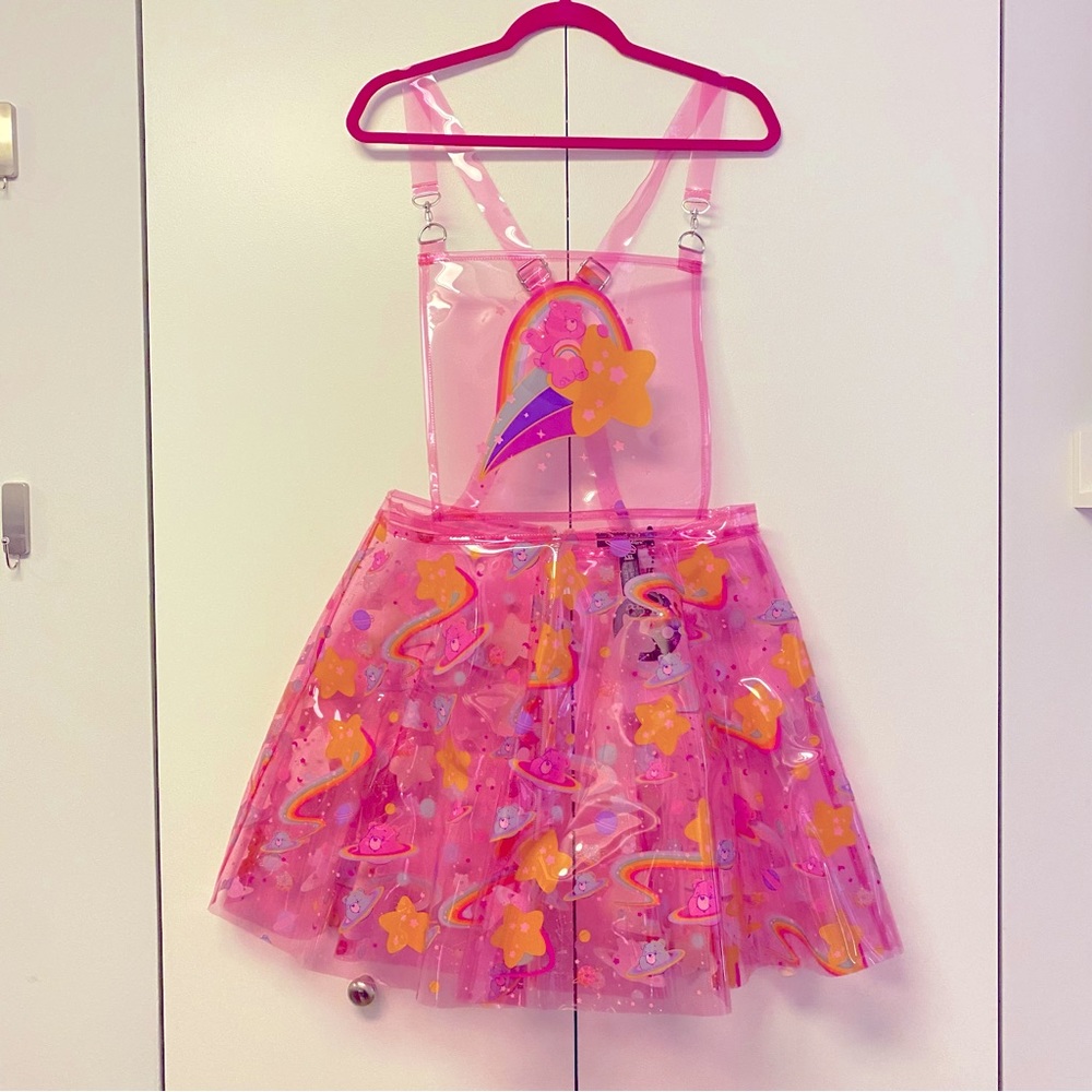 Dolls Kill Care Bears clear PVC Pinafore Dress size xxl dk